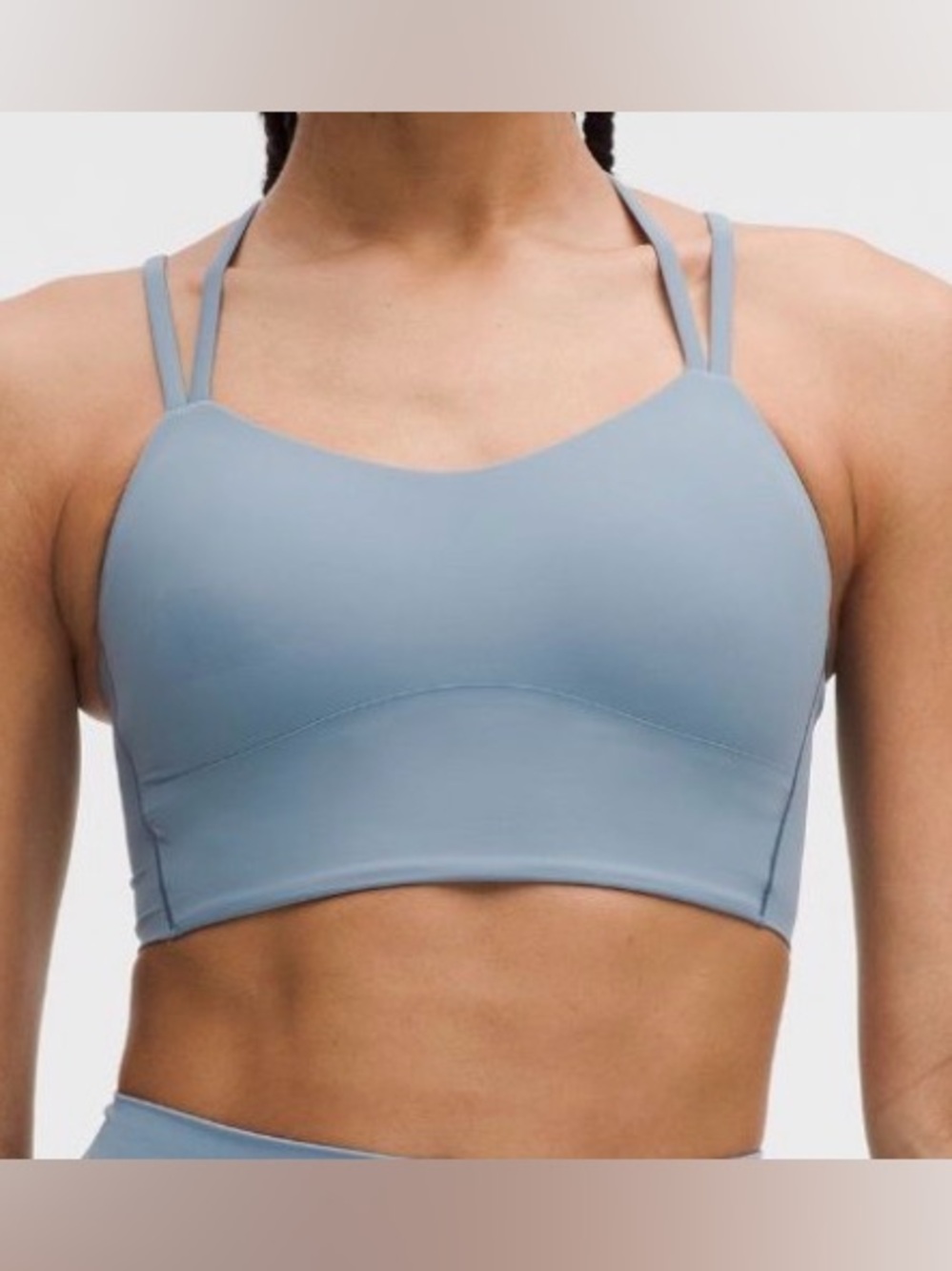 Lululemon like a cloud longline bra steel blue size 4 NWT sold out color